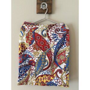 Talbots Petite Womens Size 2P Multicolor Floral Paisley Pencil Skirt